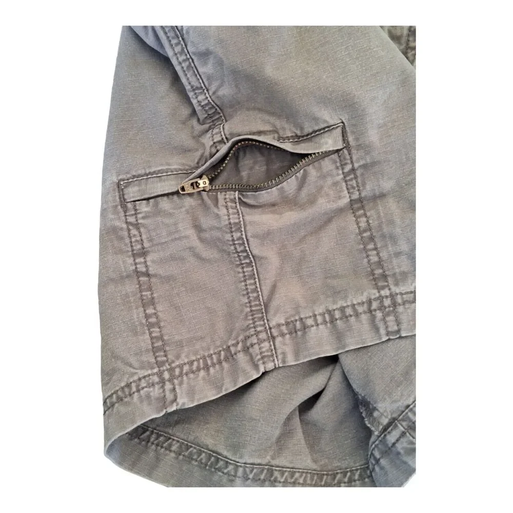 Guide Series Cargo Shorts Cotton Ripstop Gray Size 10 Zip Pocket Hiking modest